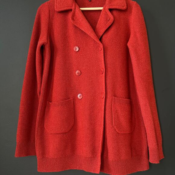 Loro Piana Baby Cashmere Double Breasted Cardigan Rust Size 40 - Picture 3 of 15